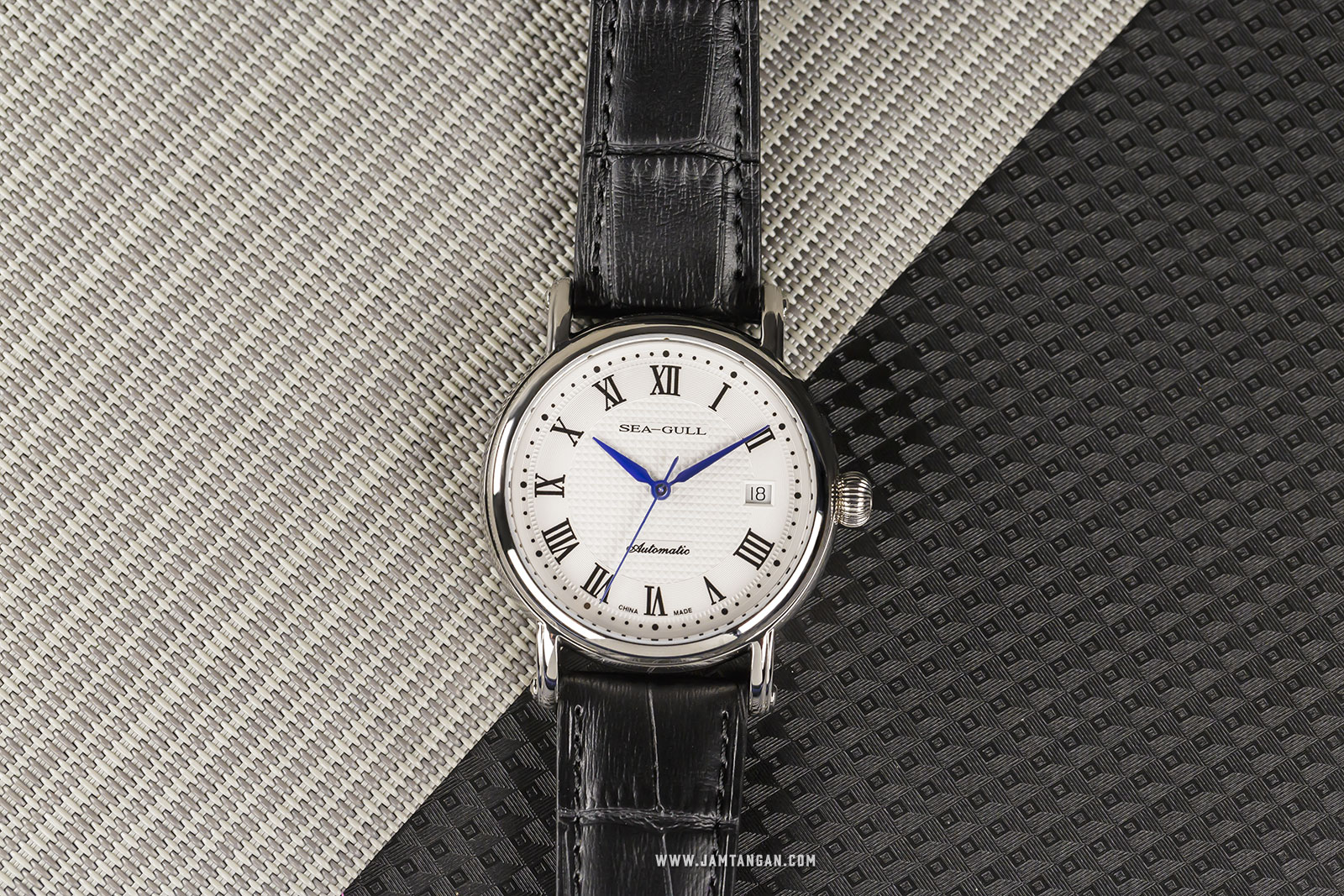Seagull 819.368 - Automatic Mechanical Black Leather Machtwatch