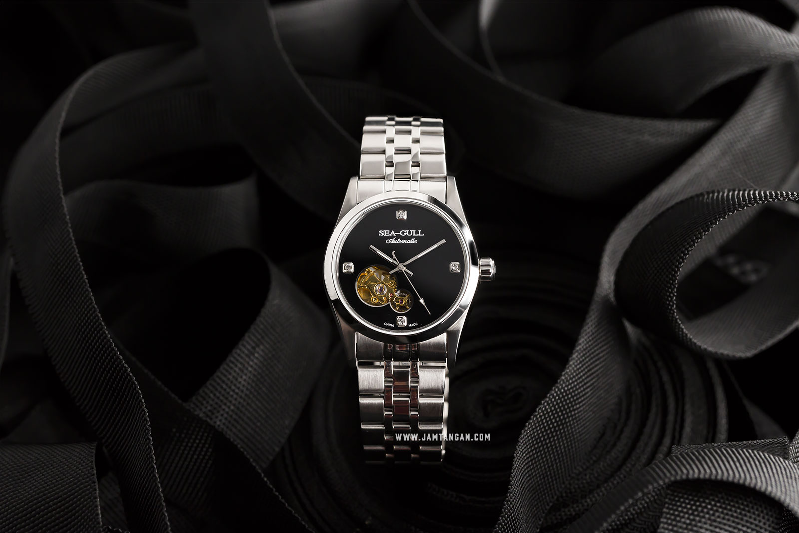 Seagull M149SK Classic Automatic Mechanical Sea-Gull Black Dial Stainless Steel Machtwatch