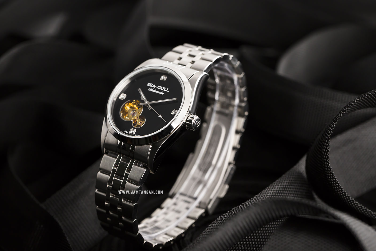 Seagull M149SK Classic Automatic Mechanical Sea-Gull Black Dial Stainless Steel Machtwatch