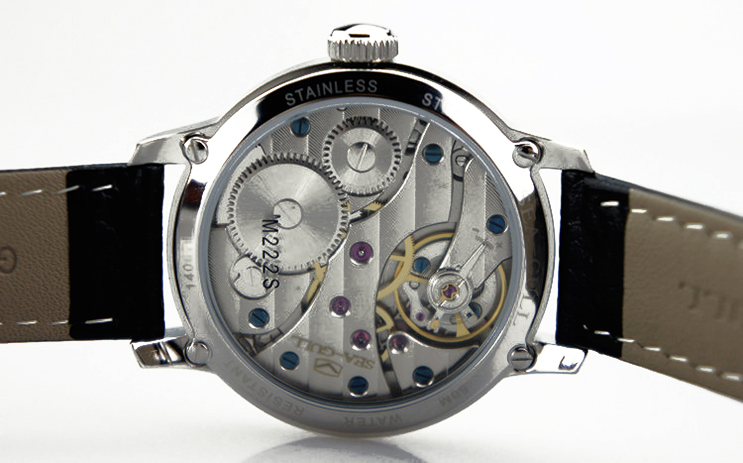 Seagull M222S-BL - Manual Mechanical Black Leather Strap Machtwatch