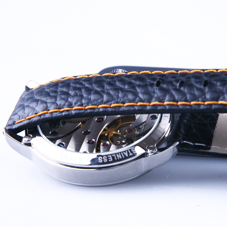 Seagull M222S-OR - Manual Mechanical Black Leather Strap Machtwatch