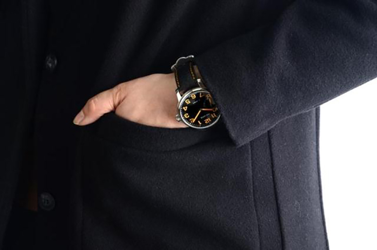 Seagull M222S-OR - Manual Mechanical Black Leather Strap Machtwatch
