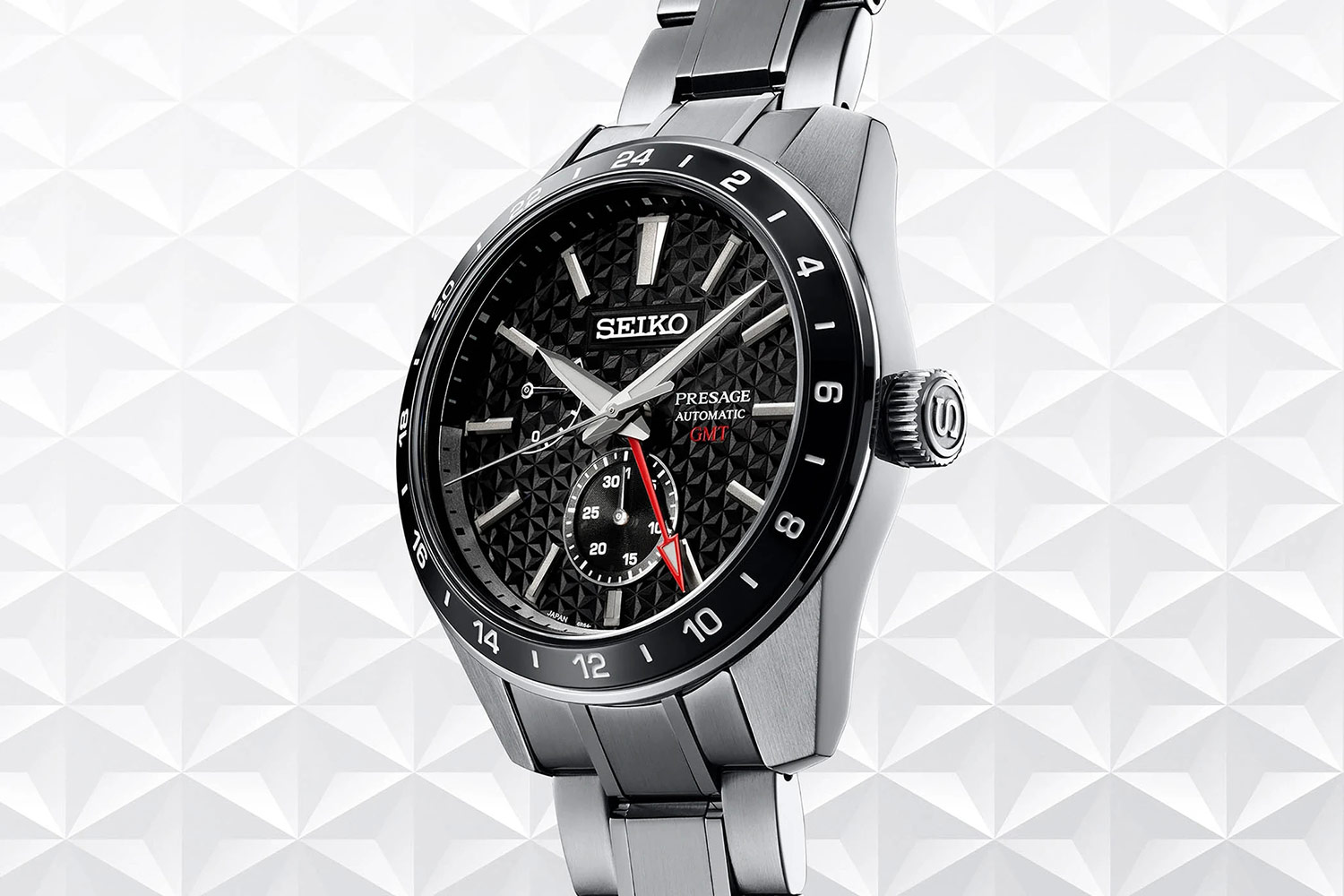 Seiko Presage Sharp Edged SPB221J1 GMT Automatic Black Dial Stainless Steel  140Th Anniversary | Jamtangan.com