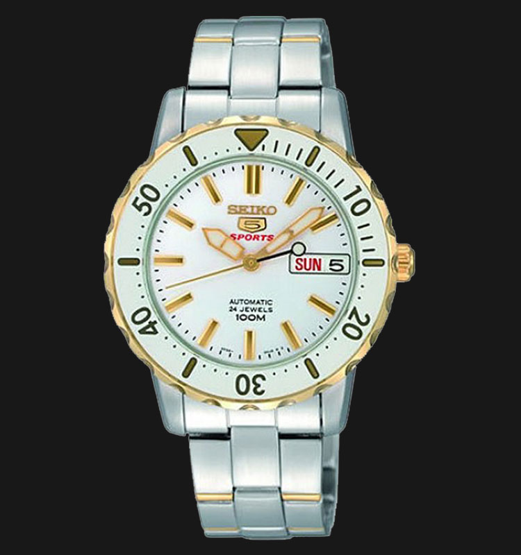 Seiko 5 Sports SRP194K1 Automatic 24 Jewels White Dial Stainless Steel Case  | Jamtangan.com
