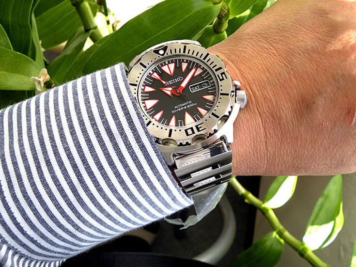 Seiko SRP313K2 Black Monster Automatic Diver 200M Machtwatch