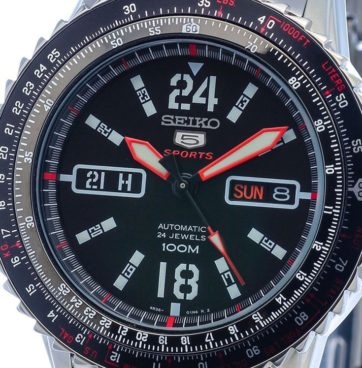 Seiko 5 Sports SRP353K1 Automatic Black Dial Stainless Steel Machtwatch