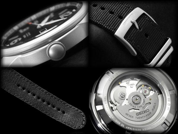 Seiko 5 Sports SRP625K1 Automatic Black Dial Stainless Steel Case Nylon Strap Machtwatch