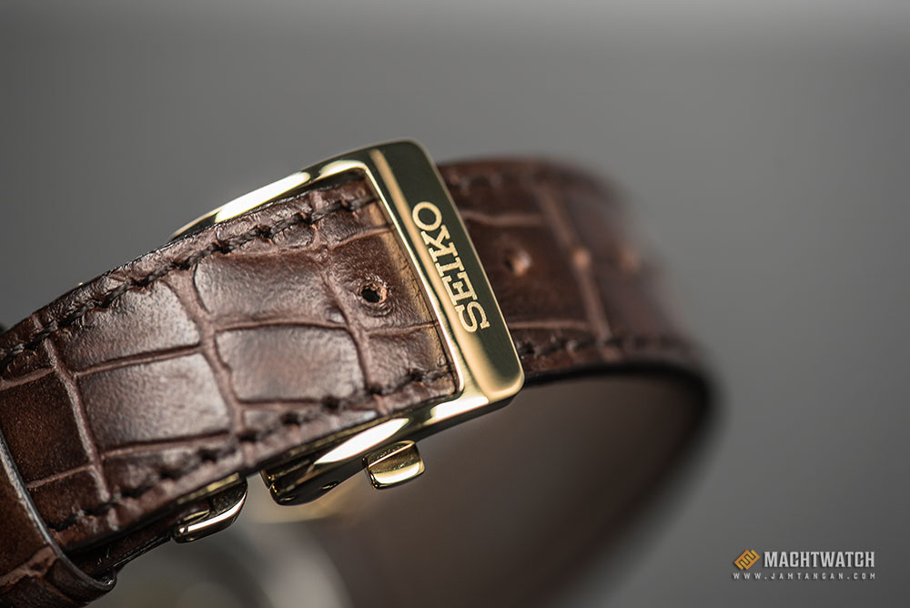 Seiko SRPB44J1 Presage Margarita Cocktail Automatic Champagne Texture Dial Brown Leather Strap Machtwatch