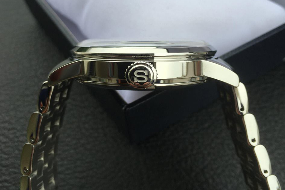Seiko SRPB47J1 Presage White Sunburst Cocktail Automatic Silver Texture Dial Stainless Steel Strap Machtwatch