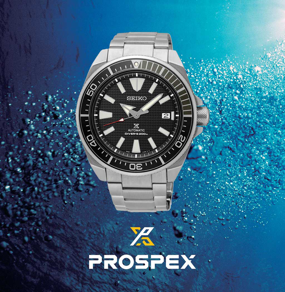 Seiko Prospex Samurai SRPB51K1 Automatic Divers Black Texture Dial Stainless Steel Strap Machtwatch