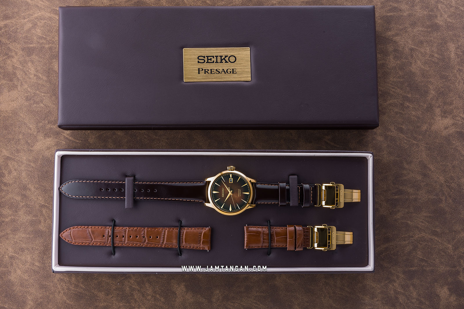 Seiko Presage SRPD36J1 Cocktail Limited Edition Automatic Brown Dial Brown Leather Strap Machtwatch