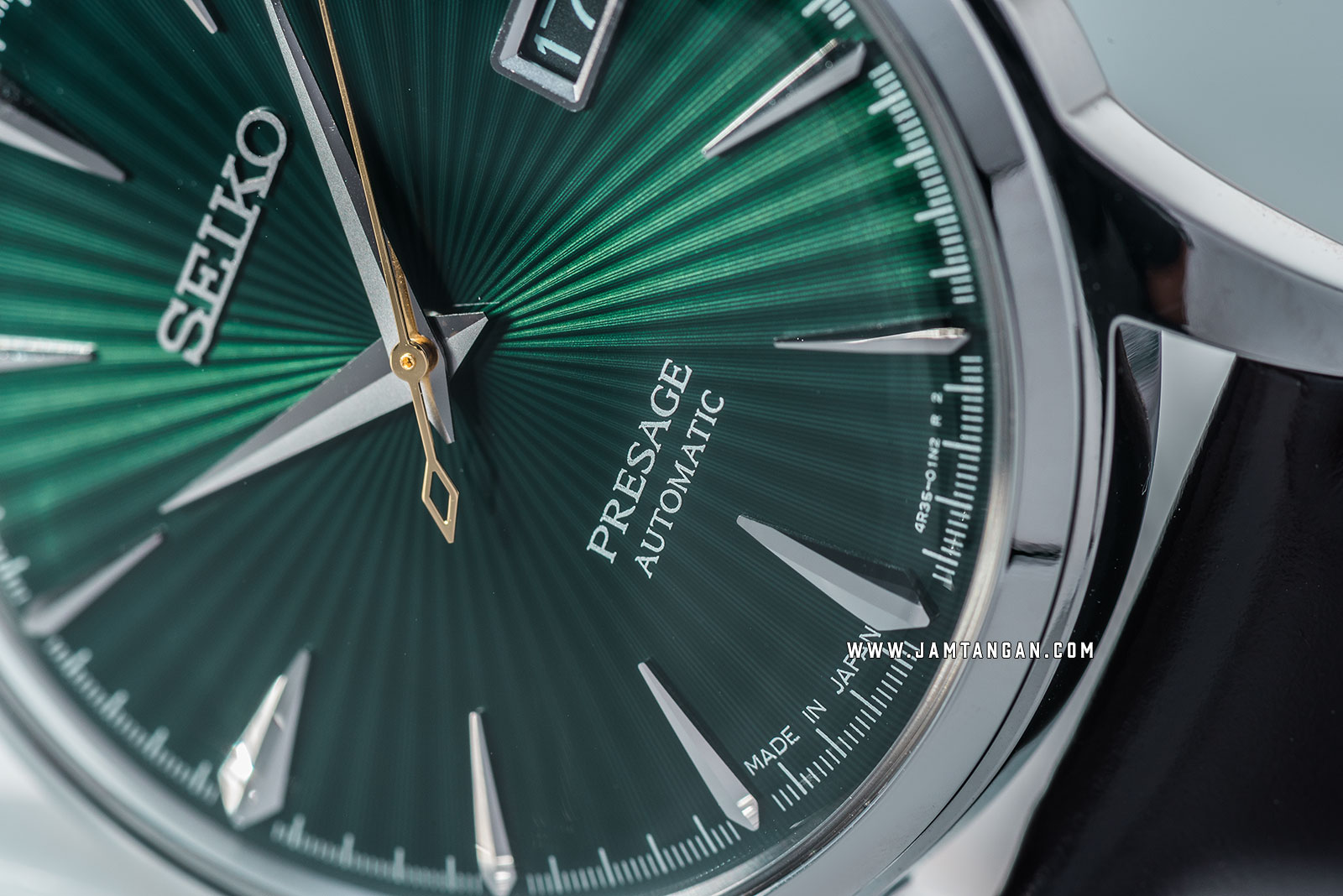 Seiko Presage SRPD37J1 Cocktail Mockingbird Automatic Green Dial Brown Leather Strap Machtwatch