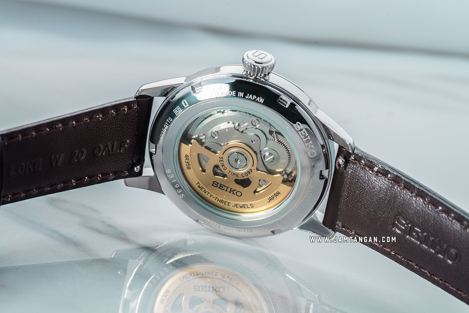 Seiko Presage SRPD37J1 Cocktail Mockingbird Automatic Green Dial Brown Leather Strap Machtwatch