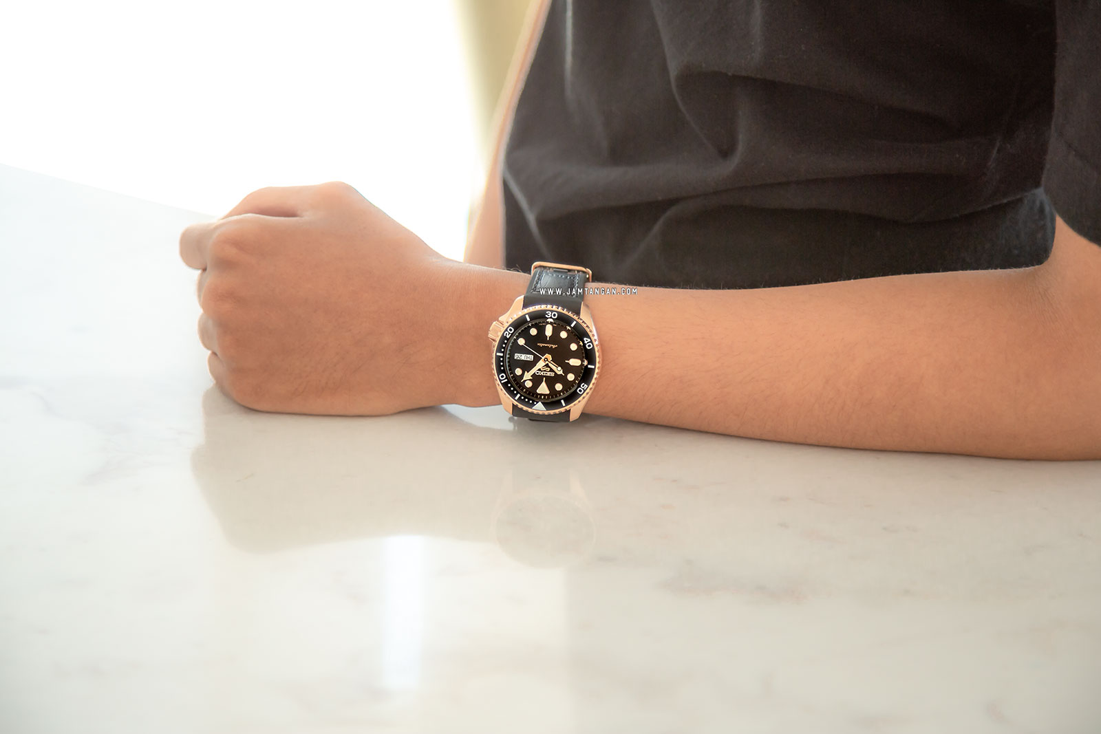 Seiko 5 Sports SRPD76K1 Automatic Black Dial Black Rubber Strap Machtwatch
