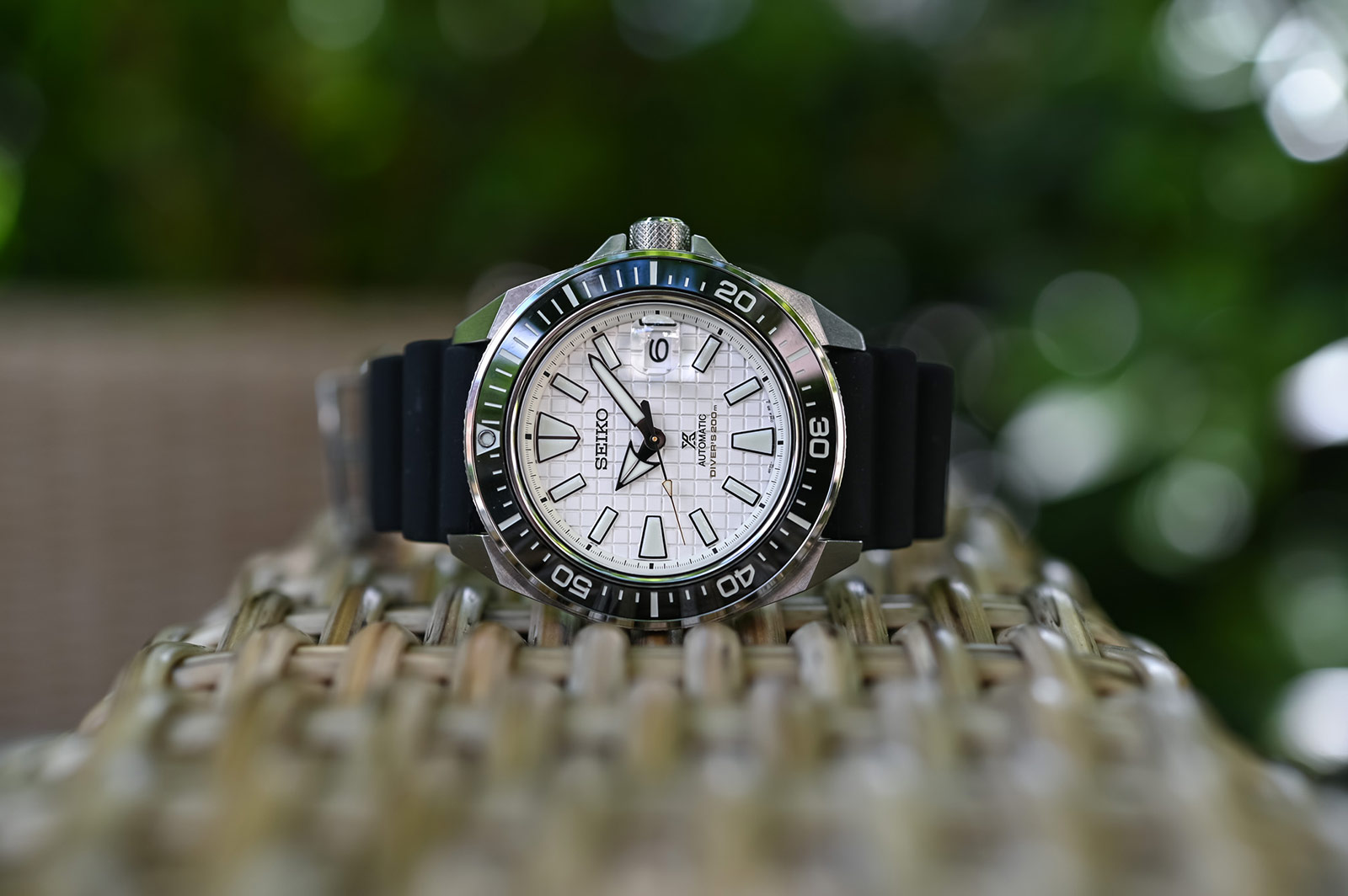Seiko Prospex SRPE37K1 King Samurai White Dial Black Rubber Strap |  Jamtangan.com