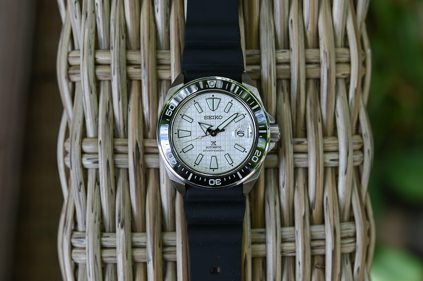Seiko Prospex SRPE37K1 King Samurai White Dial Black Rubber Strap |  Jamtangan.com