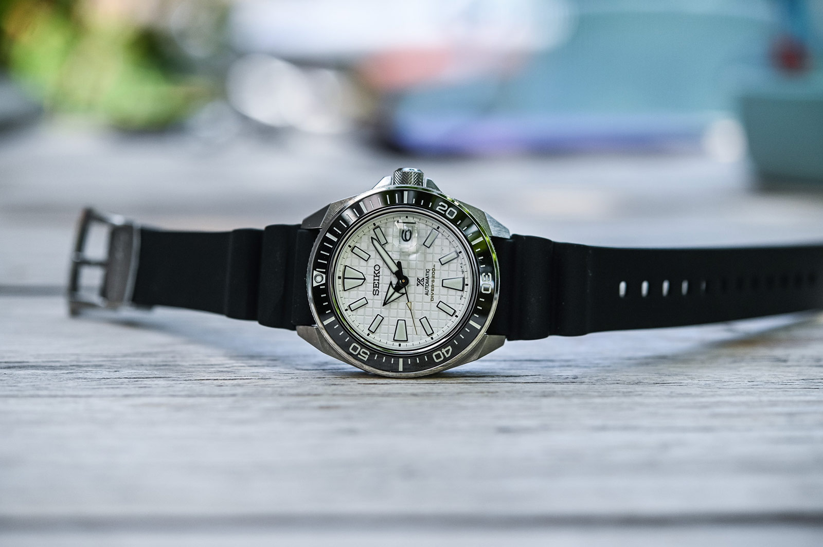 Seiko Prospex SRPE37K1 King Samurai White Dial Black Rubber Strap |  Jamtangan.com