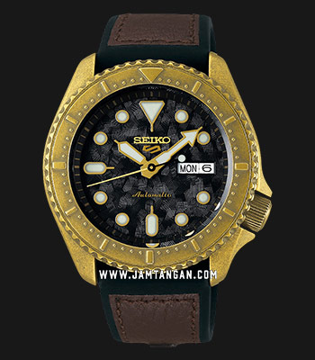 Seiko 5 Sports SRPE80 SRPE80K1 Specialist Style Black Dial Brown 