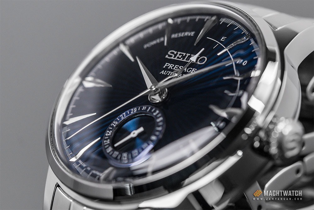 Seiko SSA347J1 Presage Bluemoon Cocktail Automatic Blue Texture Dial Stainless Steel Strap Machtwatch