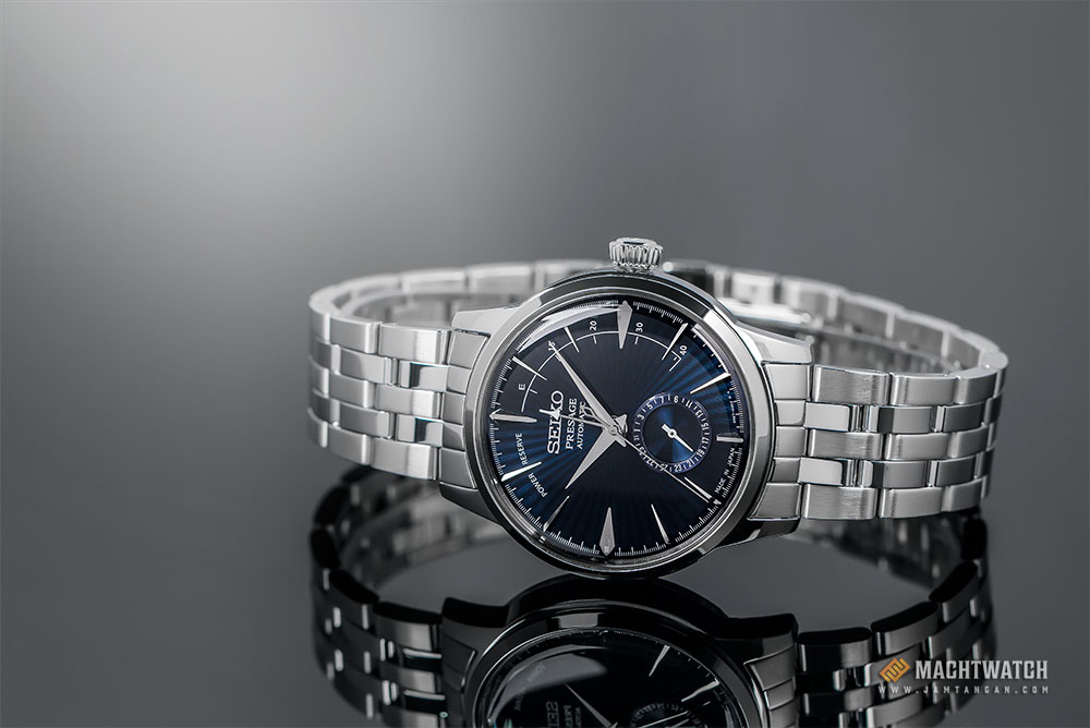 Seiko SSA347J1 Presage Bluemoon Cocktail Automatic Blue Texture Dial Stainless Steel Strap Machtwatch