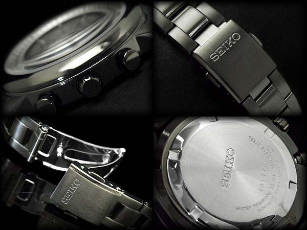 Seiko Chronograph SSB141P1 Silver Dial Black Stainless Steel Strap Machtwatch