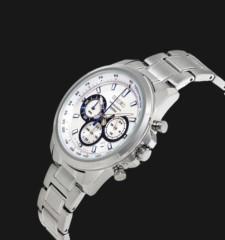 Seiko SSB239P1 Quartz Chronograph White Dial Stainless Steel | Jamtangan.com