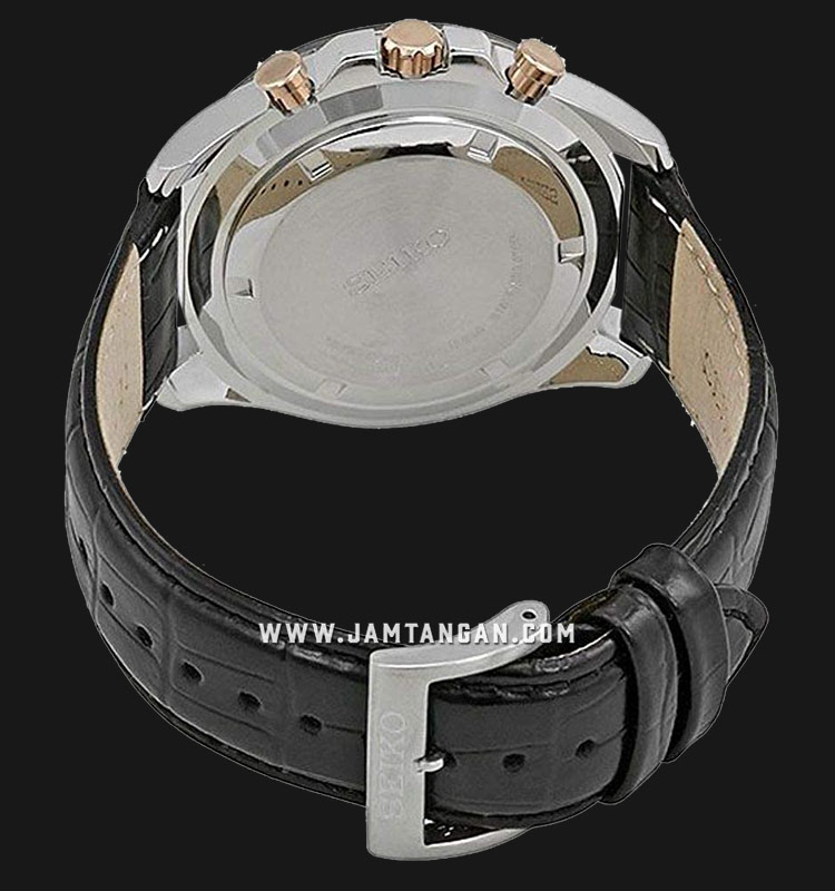 Seiko Chronograph SSB265P1 Black Dial Black Leather Strap | Jamtangan.com