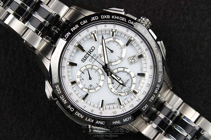 Seiko Astron SSE001J1 GPS Solar Chronograph 8X Series Limited Edition Titanium Bracelet Machtwatch