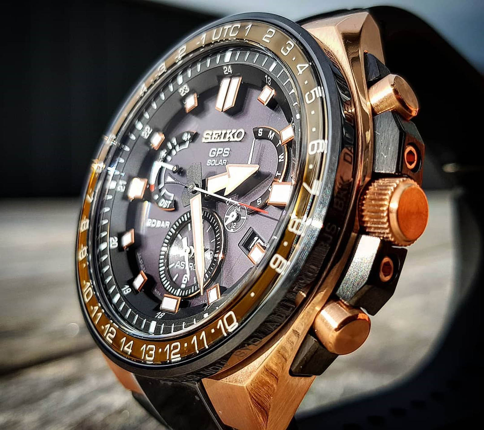 Seiko Astron SSE170J1 GPS Solar 8X Series Black Rubber Strap Machtwatch