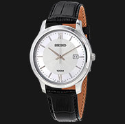 Seiko Neo Classic SUR297P1 Men Silver Dial Black Leather Strap |  Jamtangan.com