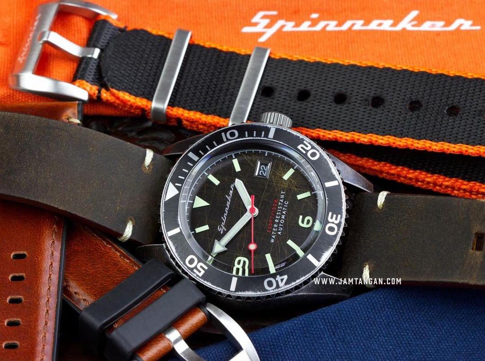 Strap Spinnaker Marino Italian Made 22mm Light Brown Leather SP-STRAP22-L02 Machtwatch