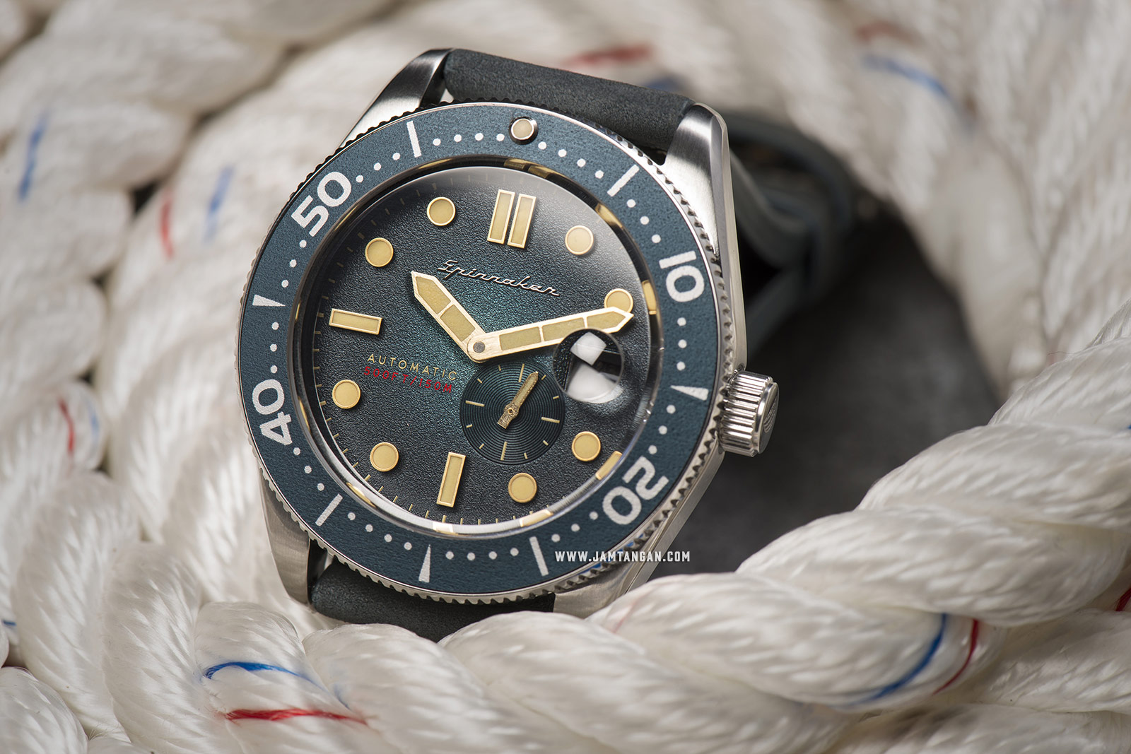 Spinnaker SP-5058-01 Vintage Croft Men Blue Dial Blue Leather Strap Machtwatch