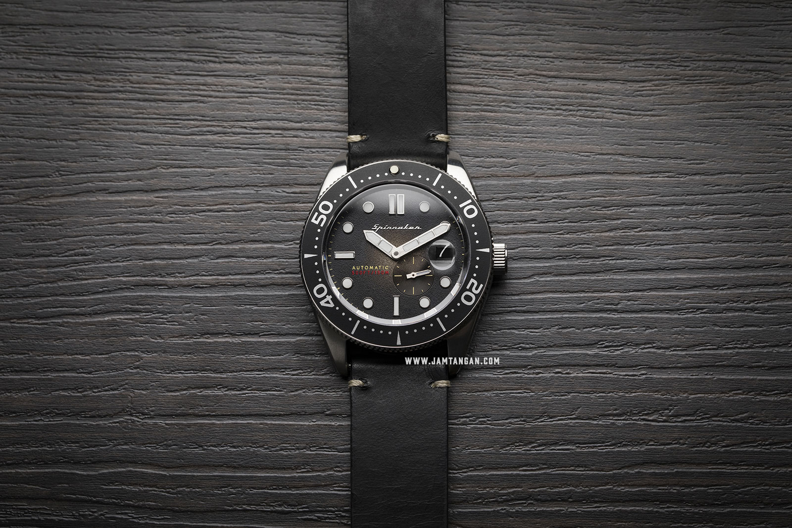 Spinnaker SP-5058-03 Vintage Croft Men Black Dial Black Leather Strap Machtwatch