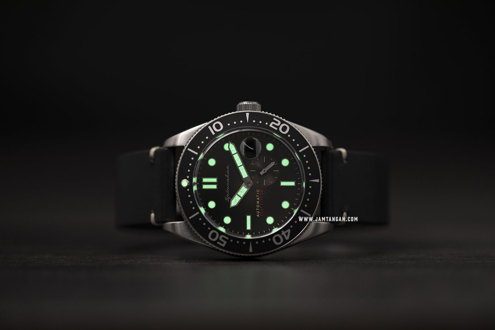 Spinnaker SP-5058-03 Vintage Croft Men Black Dial Black Leather Strap Machtwatch
