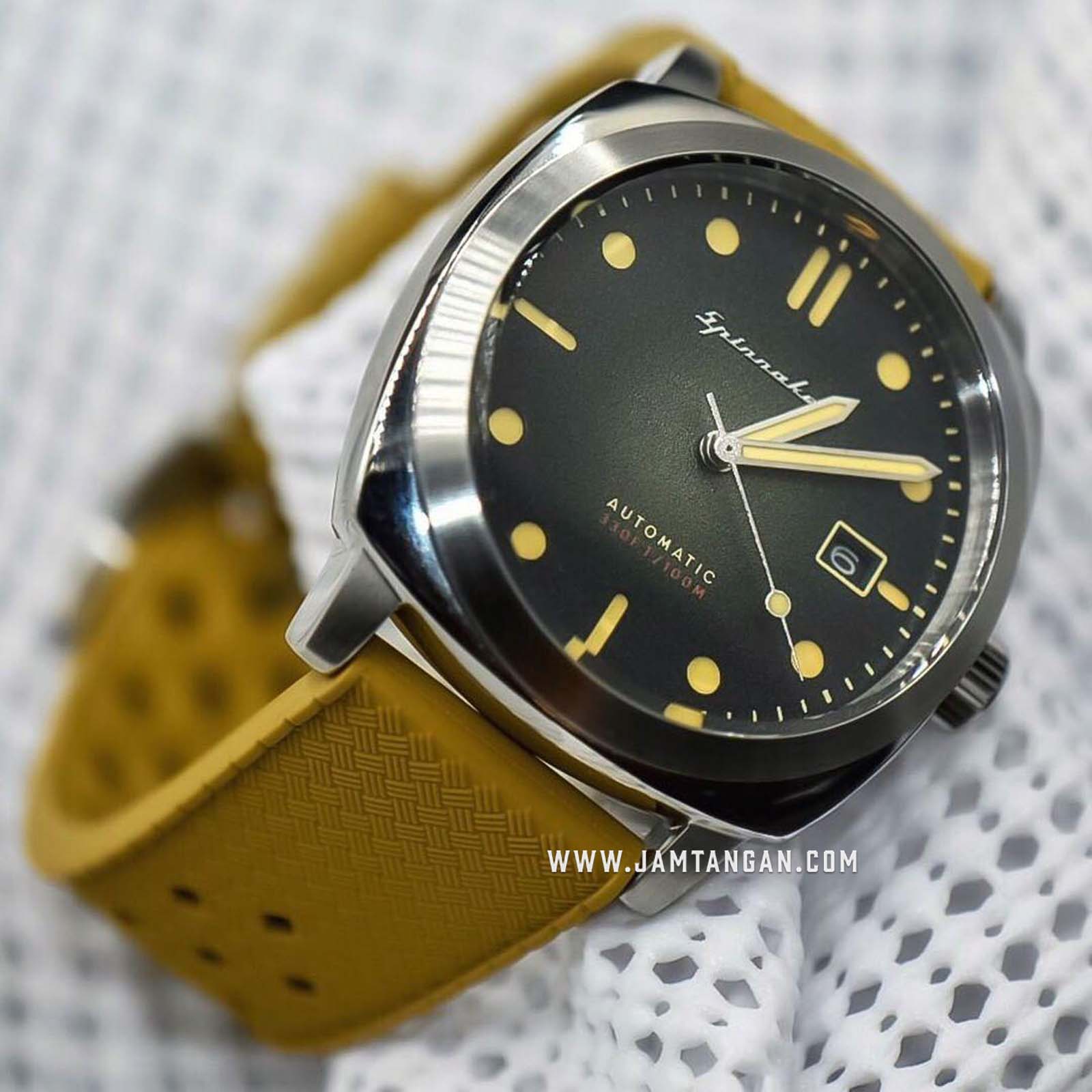 Spinnaker SP-5059-03 Vintage Hull Men Green Dial Green Leather Strap Machtwatch