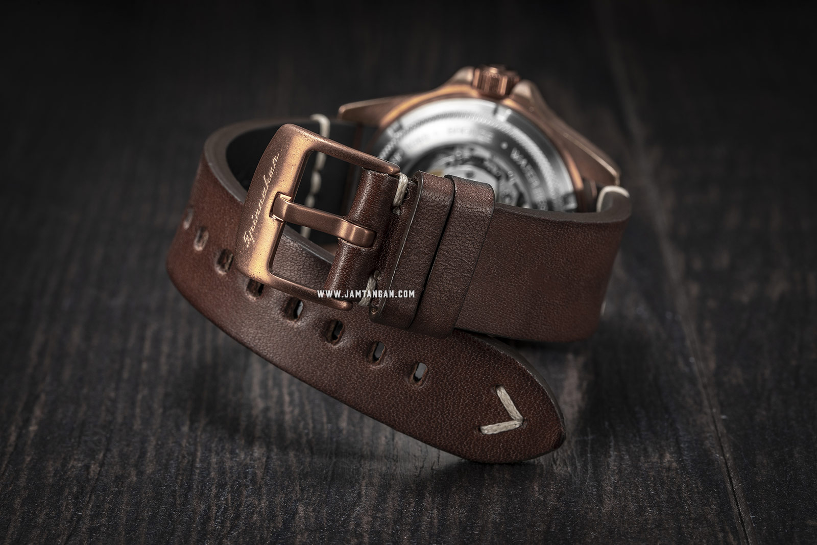 Spinnaker SP-5060-02 Vintage Tesei Men Green Dial Brown Leather Strap Machtwatch