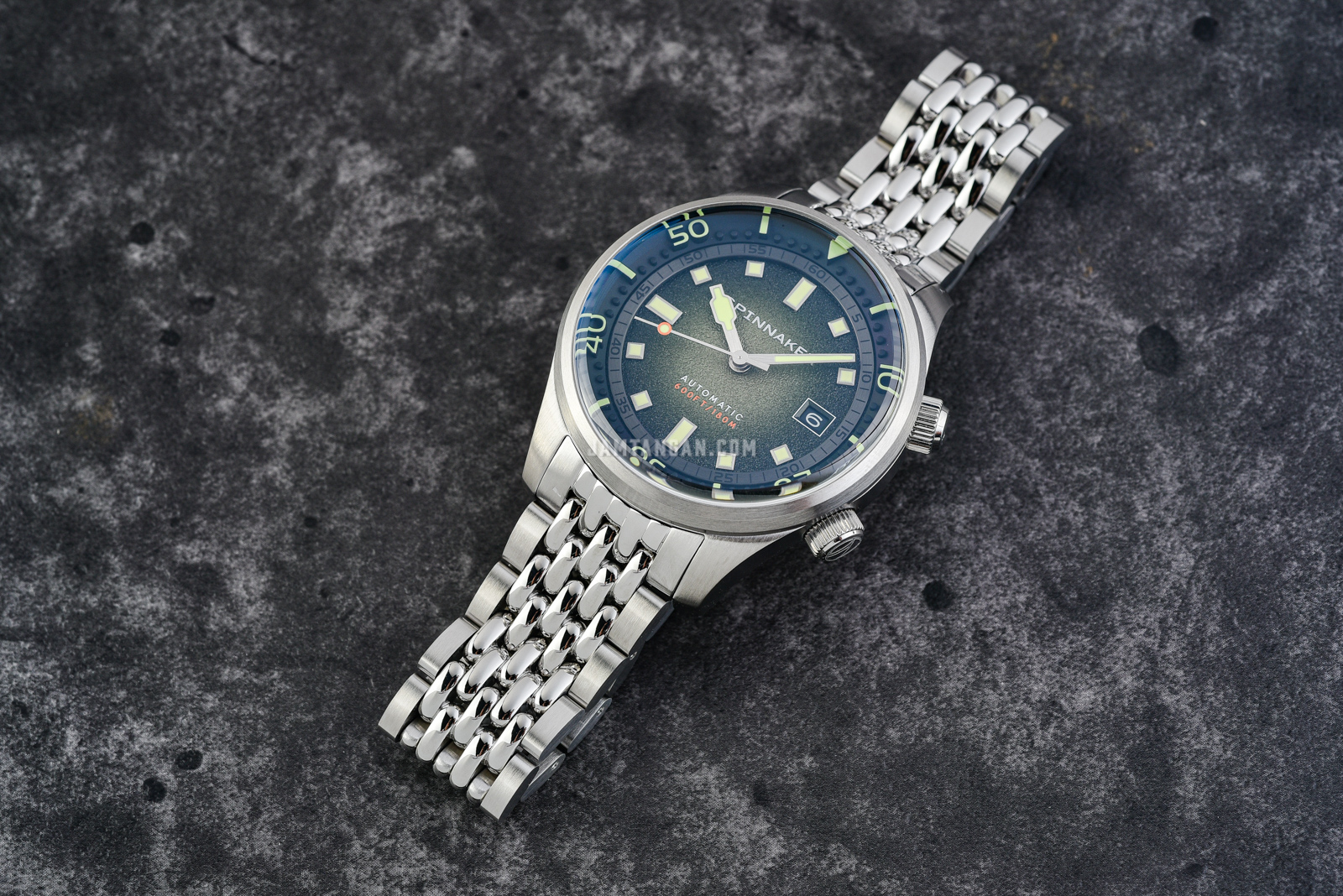 Spinnaker SP-5062-33 Vintage Bradner Men Green Dial Stainless Steel Strap Machtwatch