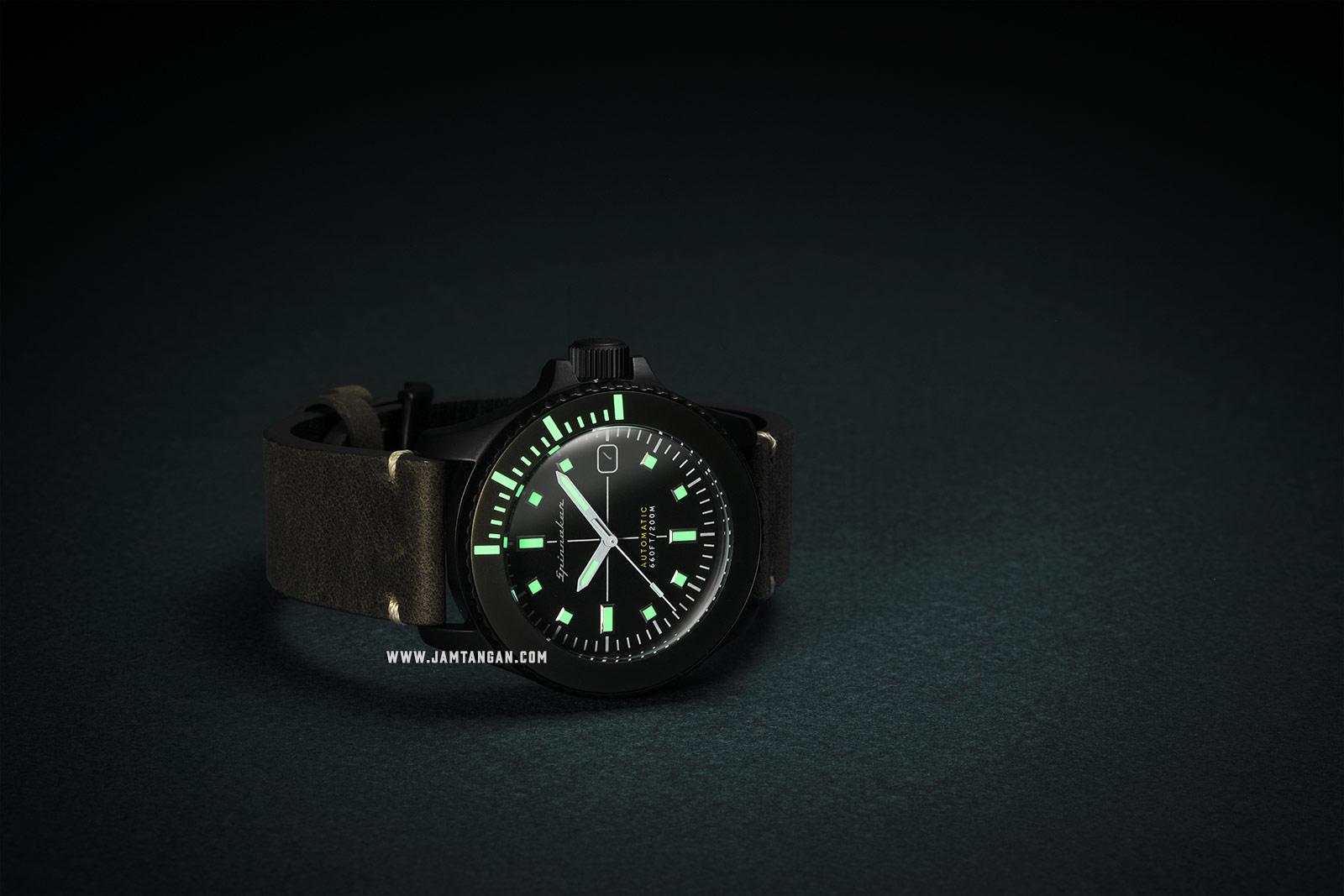 Spinnaker SP-5063-03 Vintage Spence Men Green Dial Green Leather Strap Machtwatch