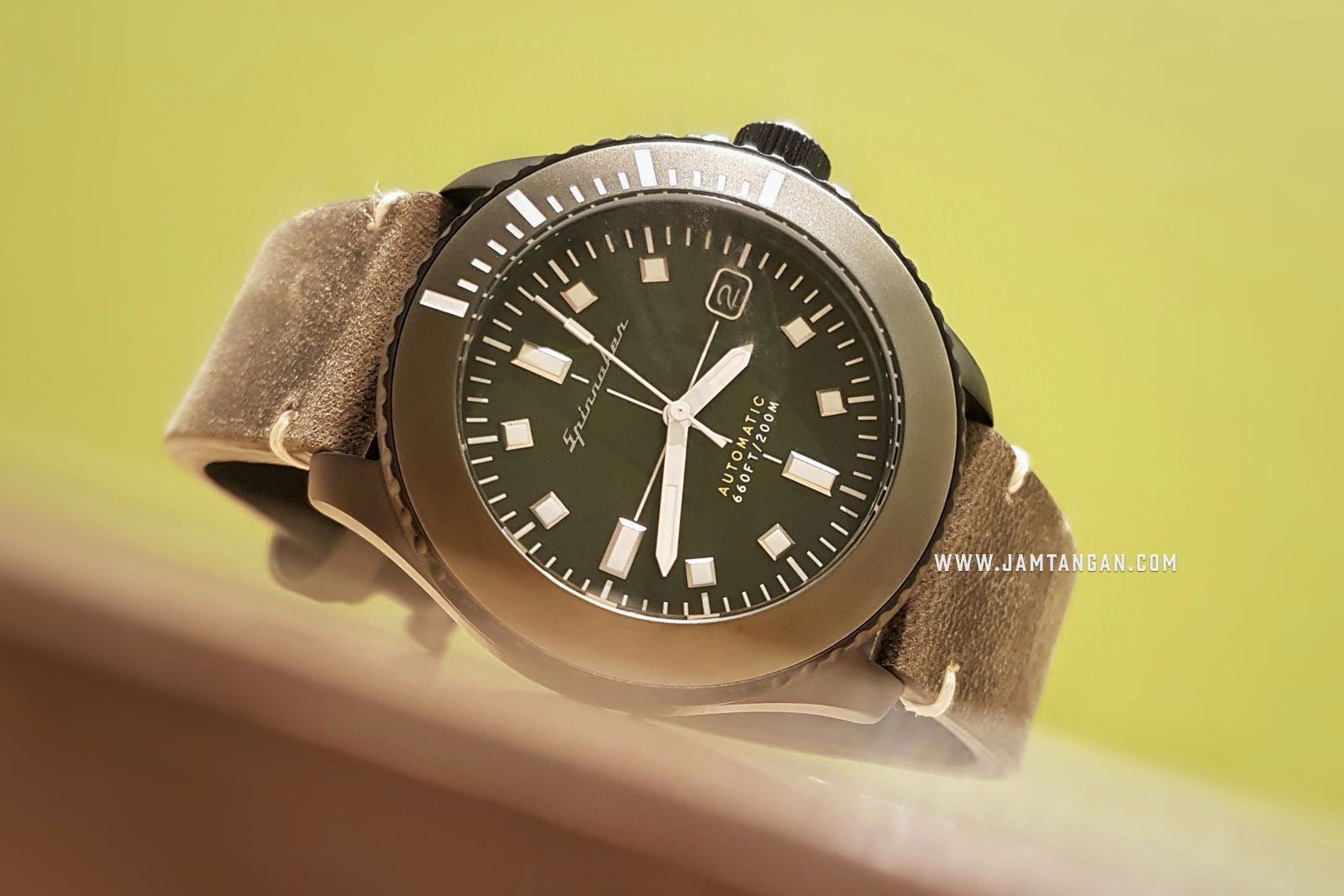 Spinnaker SP-5063-03 Vintage Spence Men Green Dial Green Leather Strap Machtwatch