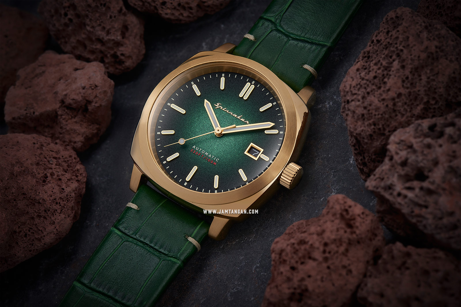 Spinnaker Hull Riviera SP-5072-03 Men Green Dial Green Leather Strap Machtwatch