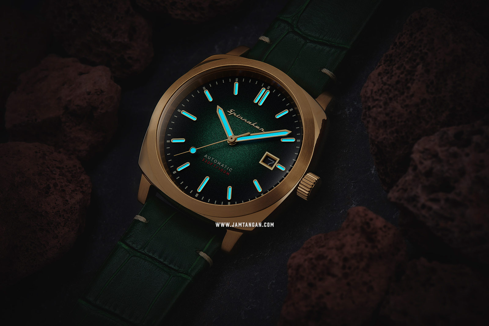 Spinnaker Hull Riviera SP-5072-03 Men Green Dial Green Leather Strap Machtwatch
