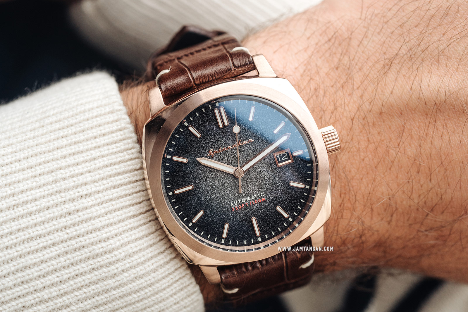 Spinnaker Hull Riviera SP-5072-04 Men Gray Dial Brown Leather Strap Machtwatch