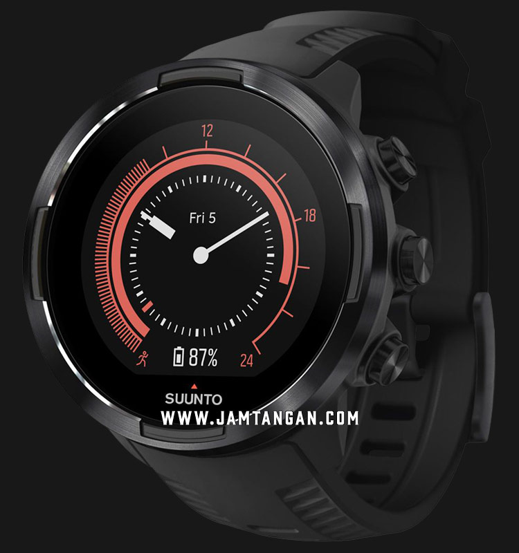 Suunto 9 Ss050019000 Baro Black Digital Dial Black Rubber Strap Jamtangan Com