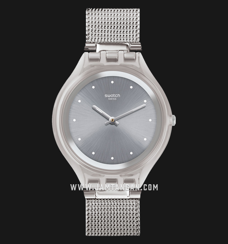 Swatch SVUK103M Skinsparkly Men Grey Dial Stainless Steel Strap |  Jamtangan.com