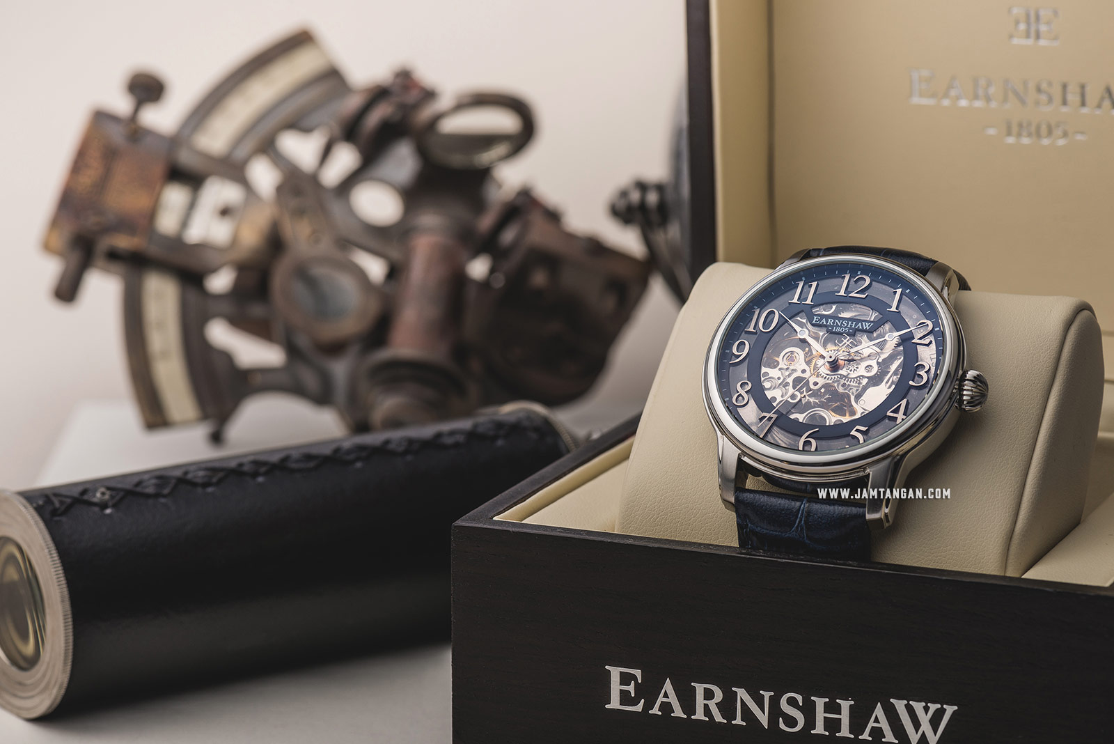 Thomas Earnshaw ES-8062-05 Longitude Skeleton Dial Blue Leather Strap Machtwatch