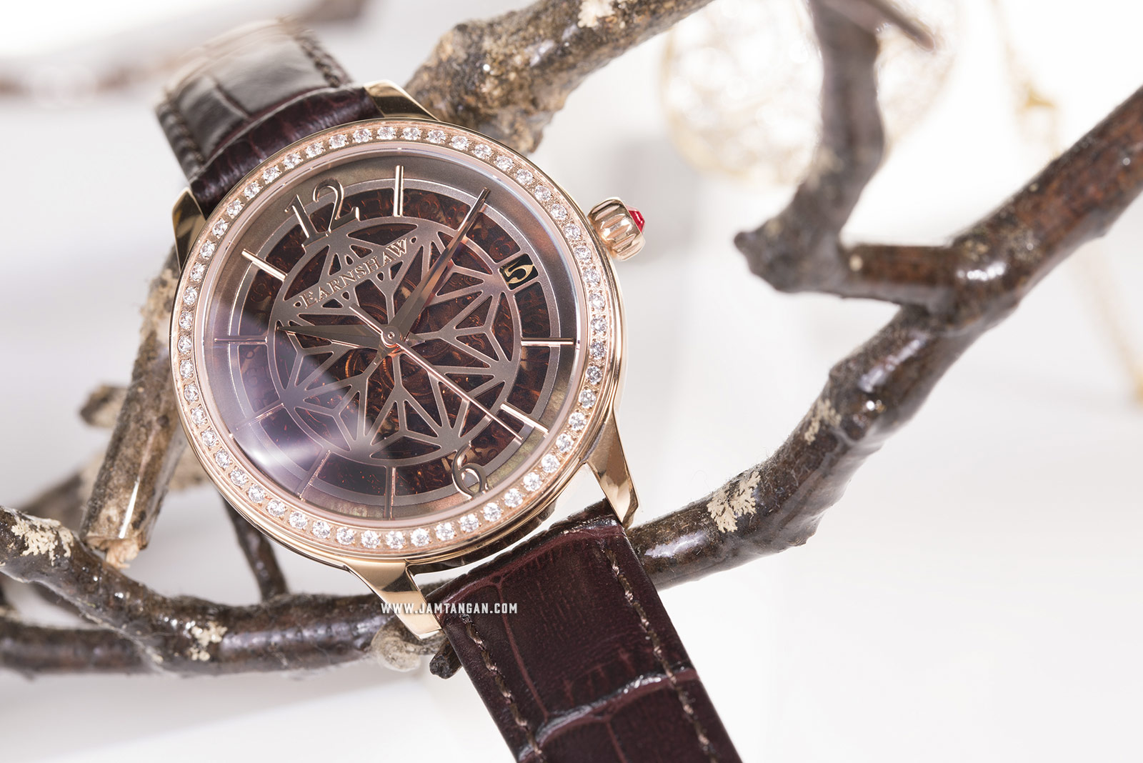 Thomas Earnshaw ES-8064-02 Lady Kew Skeleton Dial Brown Leather Strap Machtwatch