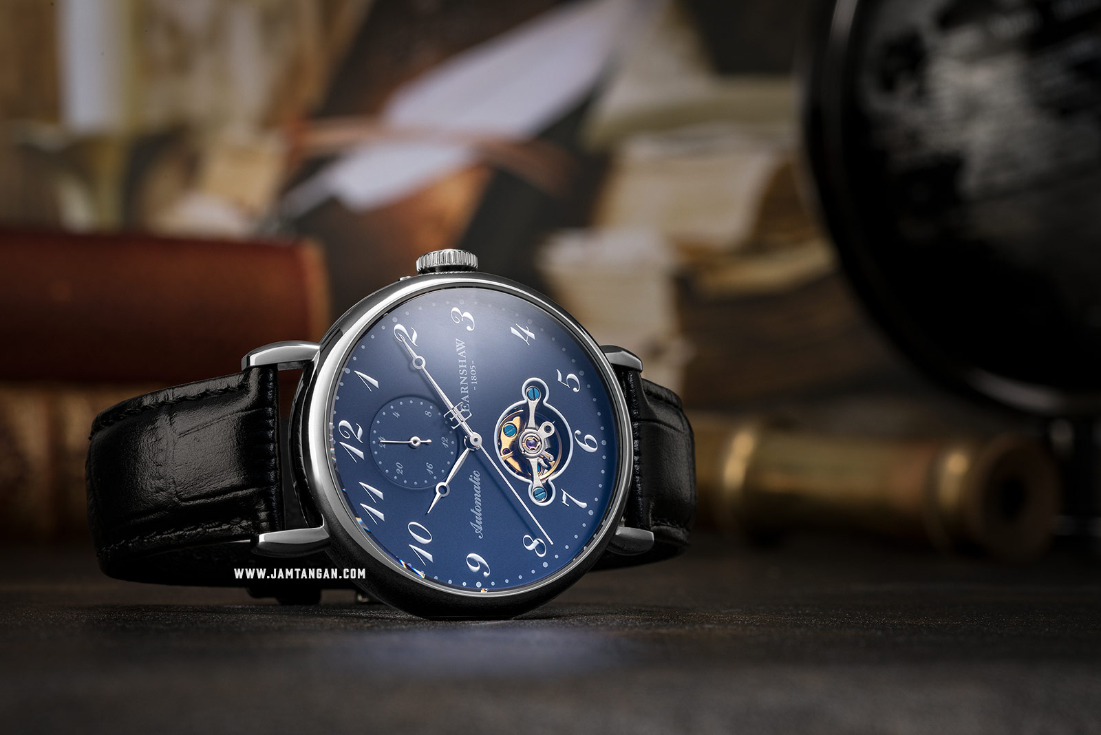 Thomas Earnshaw ES-8088-03 Grand Legacy Automatic Open Heart Dial Black Leather Strap Machtwatch