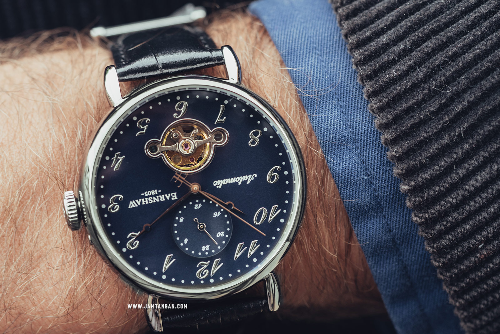 Thomas Earnshaw ES-8088-03 Grand Legacy Automatic Open Heart Dial Black Leather Strap Machtwatch