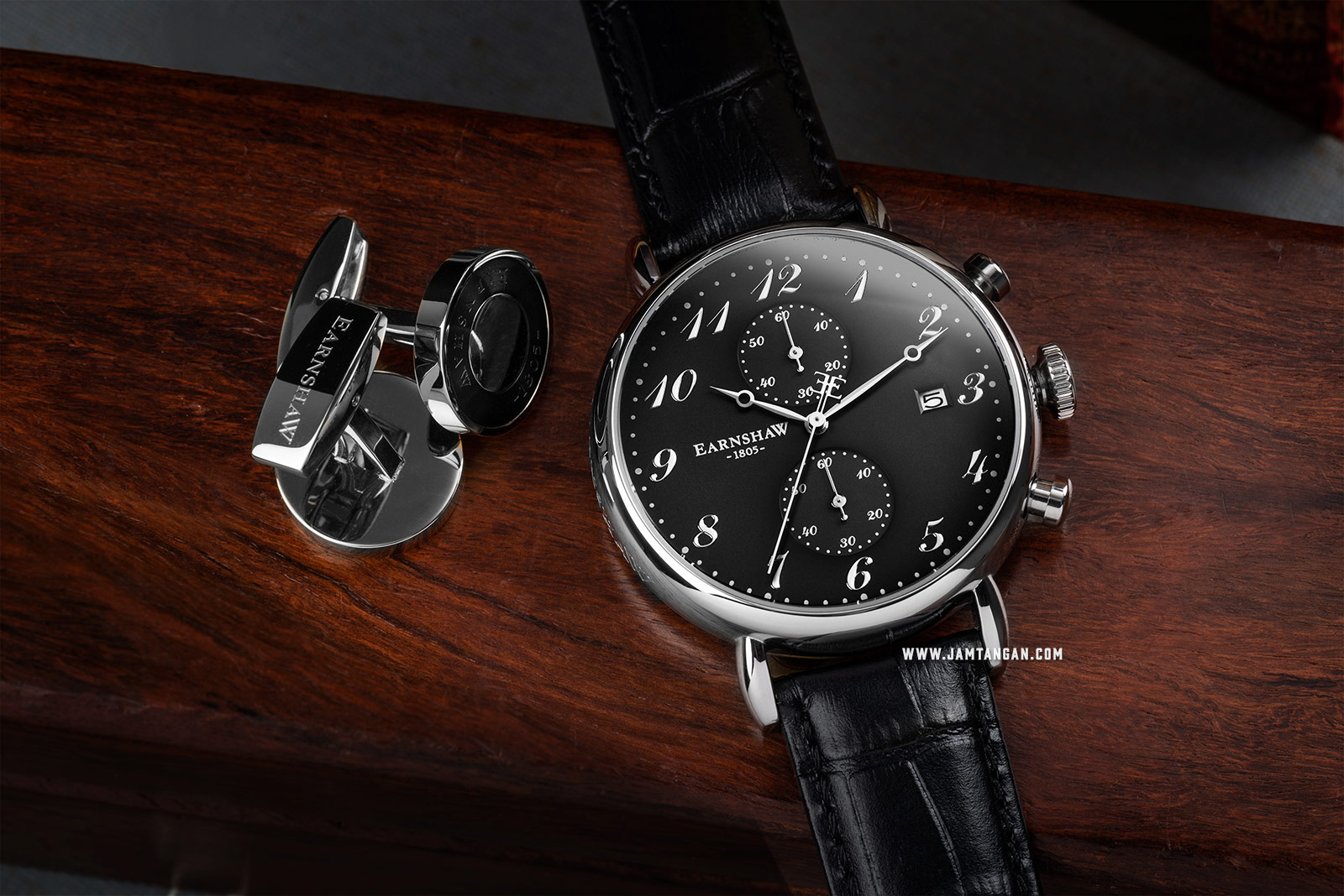 Thomas Earnshaw ES-8089-01 Grand Legacy Black Dial Black Leather Strap Machtwatch