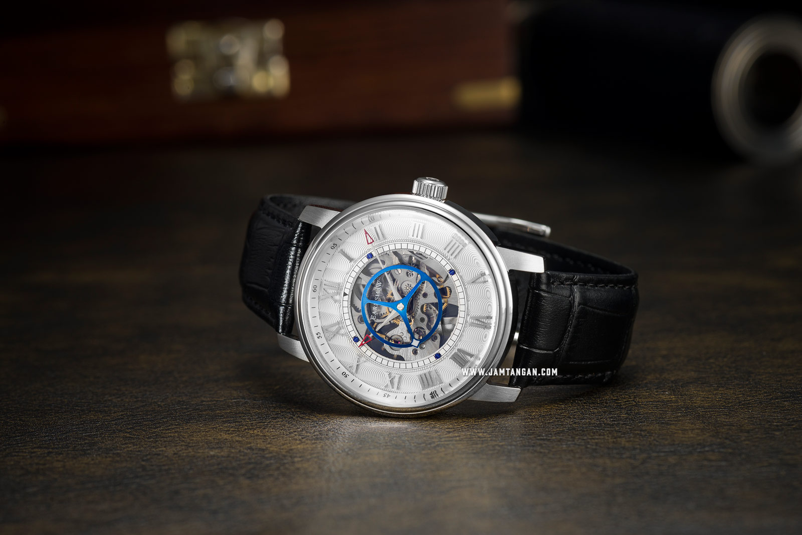 Thomas Earnshaw ES-8096-01 Westminster Skeleton Dial Black Leather Strap Machtwatch